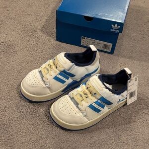 Adidas White and Blue puffer Sneakers